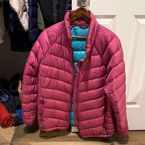 L.L. Bean Fuchsia and Teal Puffer Jacket